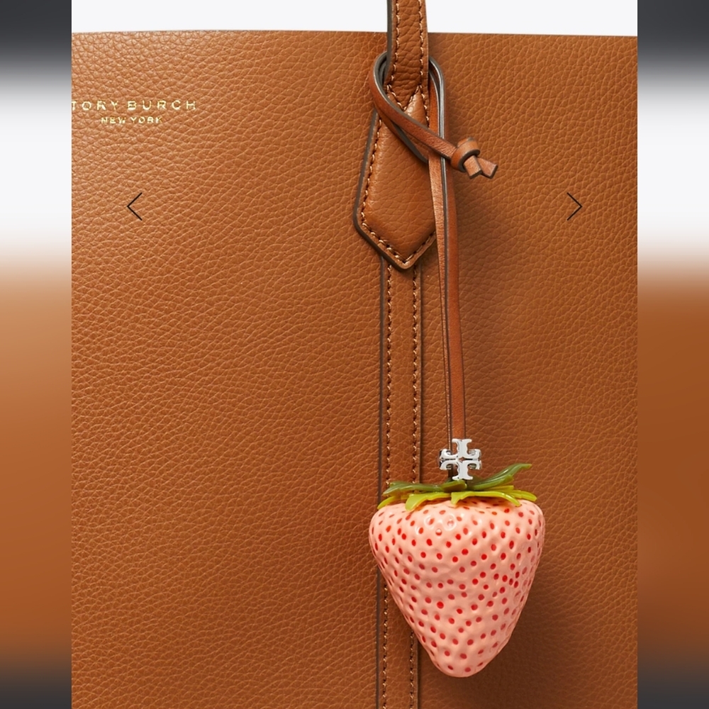 NWT TORY BURCH STRAWBERRY BAG CHARM Sweet Pink SOLD OUT ONLINE <3 - Picture 3 of 3